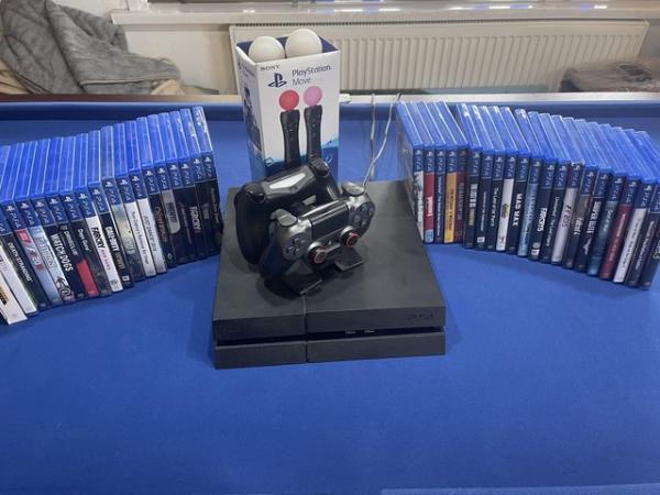 Image 1 of PlayStation 4 console and games