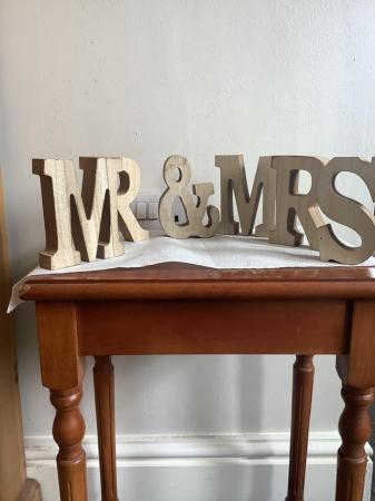 Image 2 of Mr & Mrs Wooden letters for wedding/ decoration