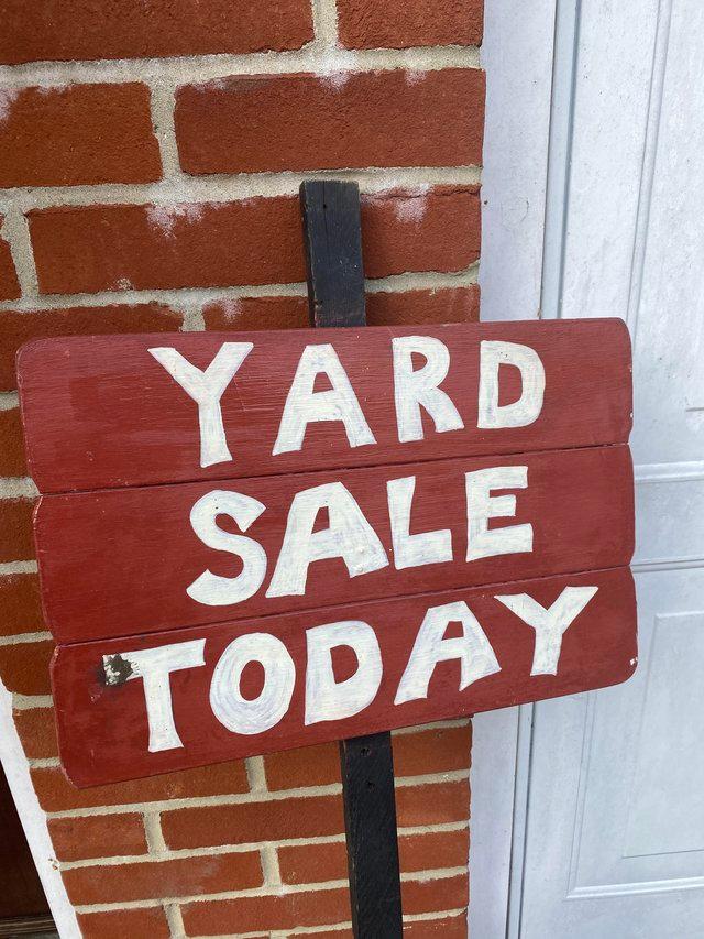 Preview of the first image of Yard sale sign / with a Doll / Multicolour.