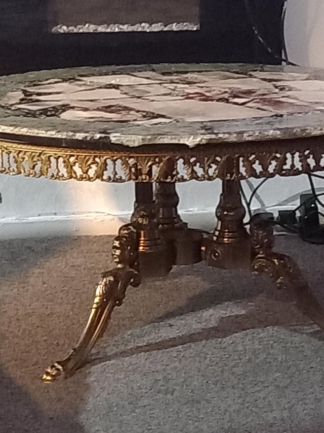 Preview of the first image of Antique marble table very unusual.