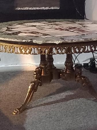 Image 1 of Antique marble table very unusual