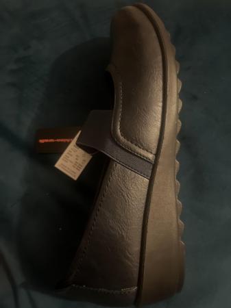 Image 3 of NIB tagged navy cushion walk shoe with elastic Mary Jane
