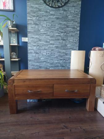 Image 2 of Solid wood coffee table with drawers
