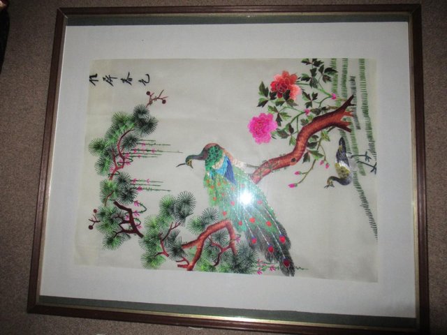 Preview of the first image of oriental silk pictures  ideal decoration for resturants..