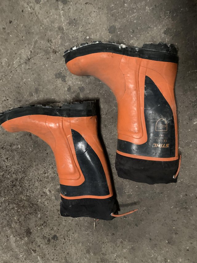 Preview of the first image of Stijl chainsaw safety boots. Uk size 10 1/2..