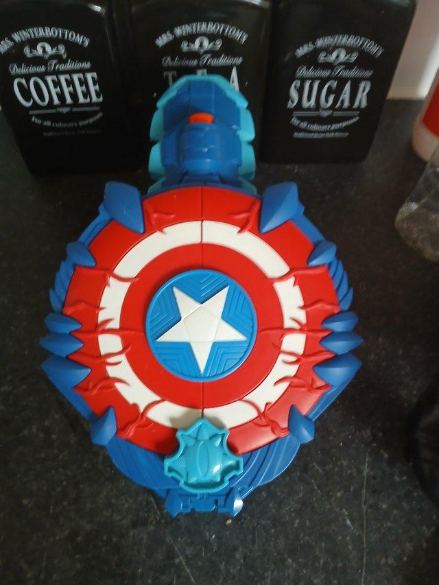 Preview of the first image of Captain America monster blast shield.