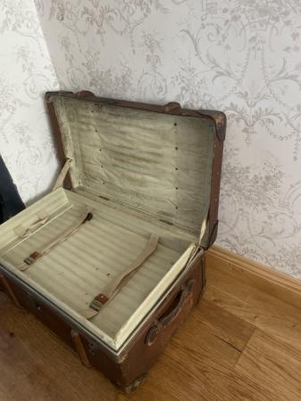 Image 2 of H J S vintage trunk storage case suitcase In wonderful condi