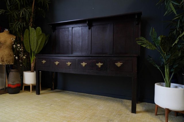 Preview of the first image of Antique Georgian Solid Oak Potboard Welsh Dresser Kitchen.