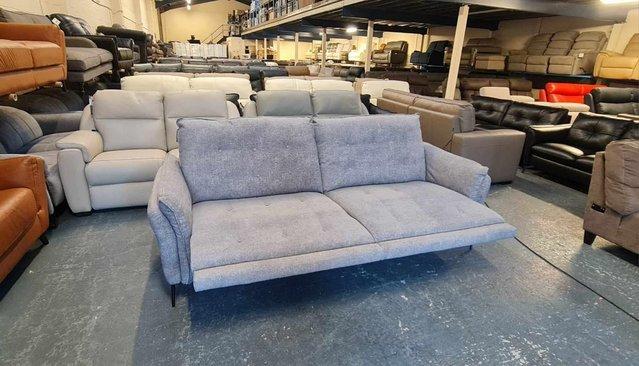 Image 11 of Bolzano grey fabric electric recliner 3 seater sofa