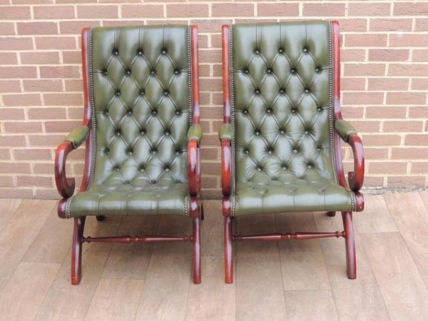 Image 3 of Pair of Chesterfield Slipper Chairs (UK Delivery)