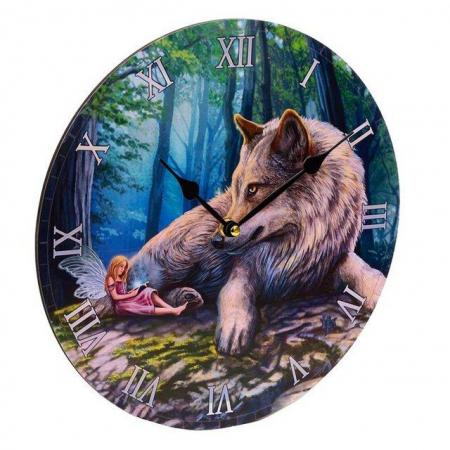 Image 2 of Decorative Fairy Stories Lisa Parker Fairy & Wolf Wall Clock