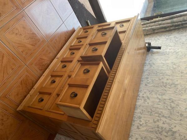 Image 1 of Solid pine 9 drawer chest of drawers