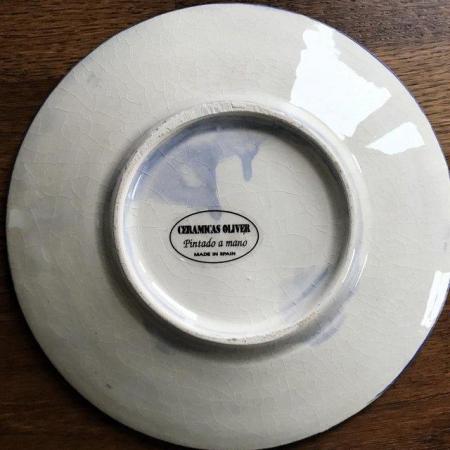 Image 3 of Vintage 6½” hand-painted saucer, Ceramicas Oliver, Spain.