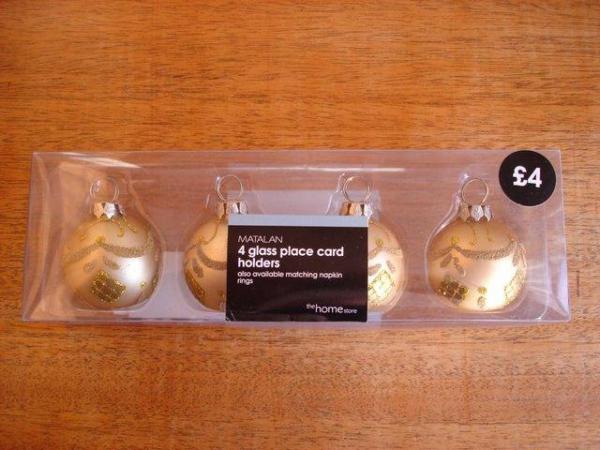 Image 1 of BOXED GLASS CHRISTMAS DECORATIONS