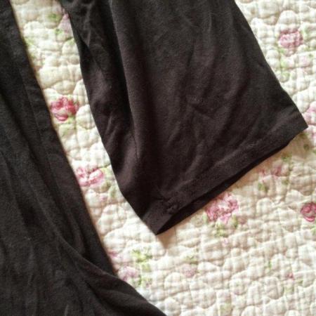 Image 3 of YOURS Choc Brown Gathered V Neck 3/4 Sleeve Top, size 24.