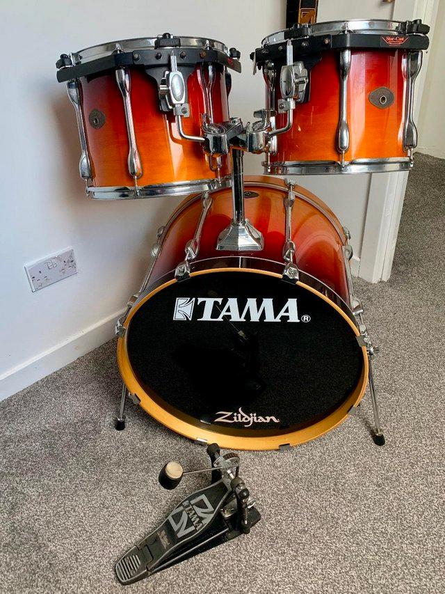 Preview of the first image of Tama Rockstar 5 Piece Drums complete with Zildjian Cymbals.