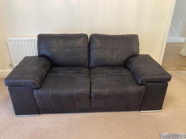 Image 1 of Sofology Black Sofas  and Footstool