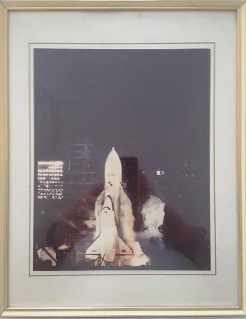Preview of the first image of Framed photo of Buran space shuttle.