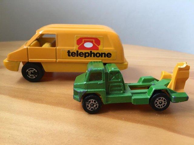 Preview of the first image of Vintage Corgi Cubs telephone van & Juniors cement mixer.