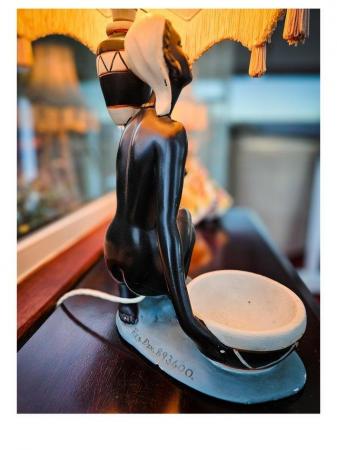 Image 2 of Vintage nieri chalkware lady lamp