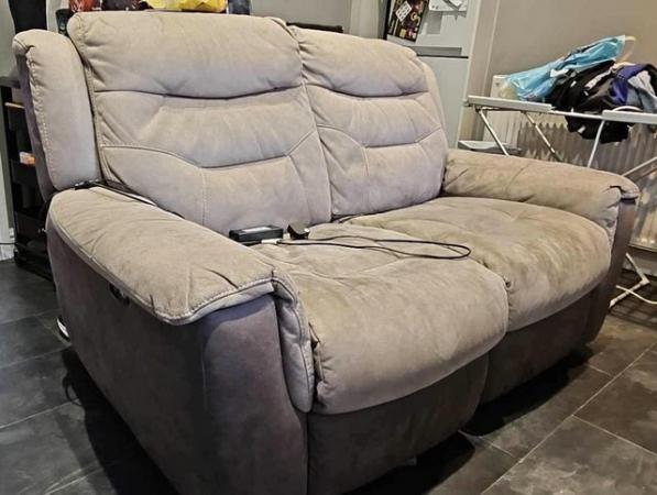 Image 1 of Dfs 2 seater eletric recliner sofa with usb ports