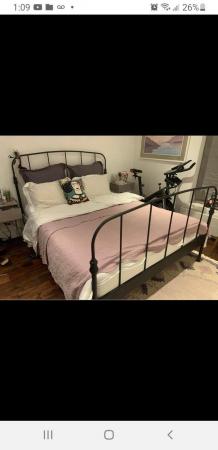 Image 1 of Ikea queen size cast iron metal bed frame