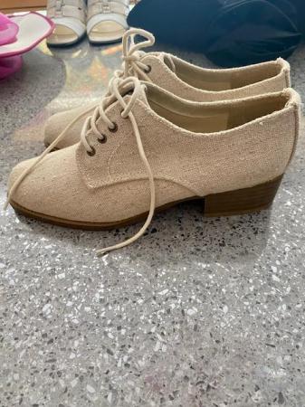 Image 2 of BHS Linen Size 3 lovely shoes in beige
