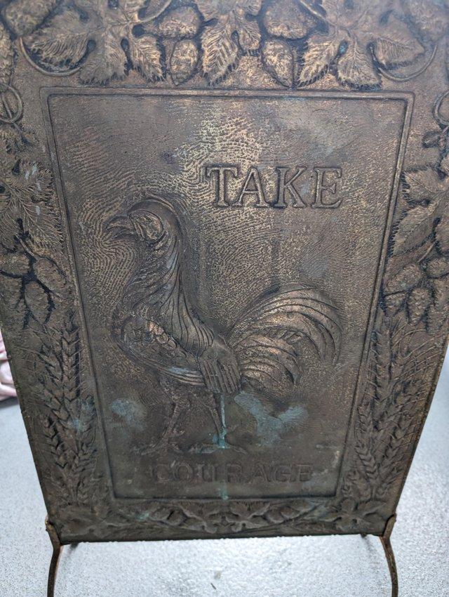 Preview of the first image of Take Courage brass firescreen.
