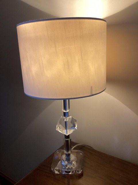 Preview of the first image of Crystal lamp complete with white shade.
