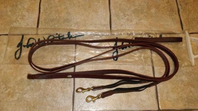 Image 2 of JOHN WHITAKER BROWN LEATHER ELASTICATED DRAW REINS