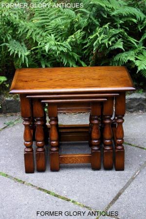 Image 14 of AN OLD CHARM LIGHT OAK NEST OF TABLES COFFEE TEA TABLE SET