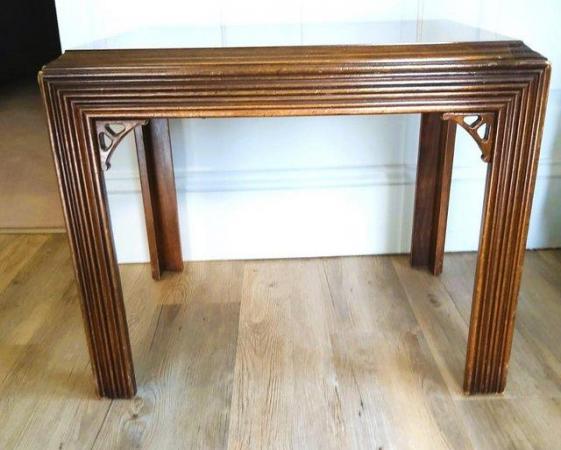 Image 3 of Small wooden table with detailed legs