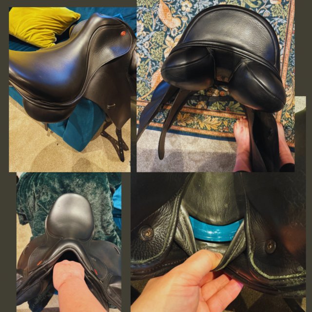 Preview of the first image of Kent & master Adjustable gullet dressage saddle 18”.