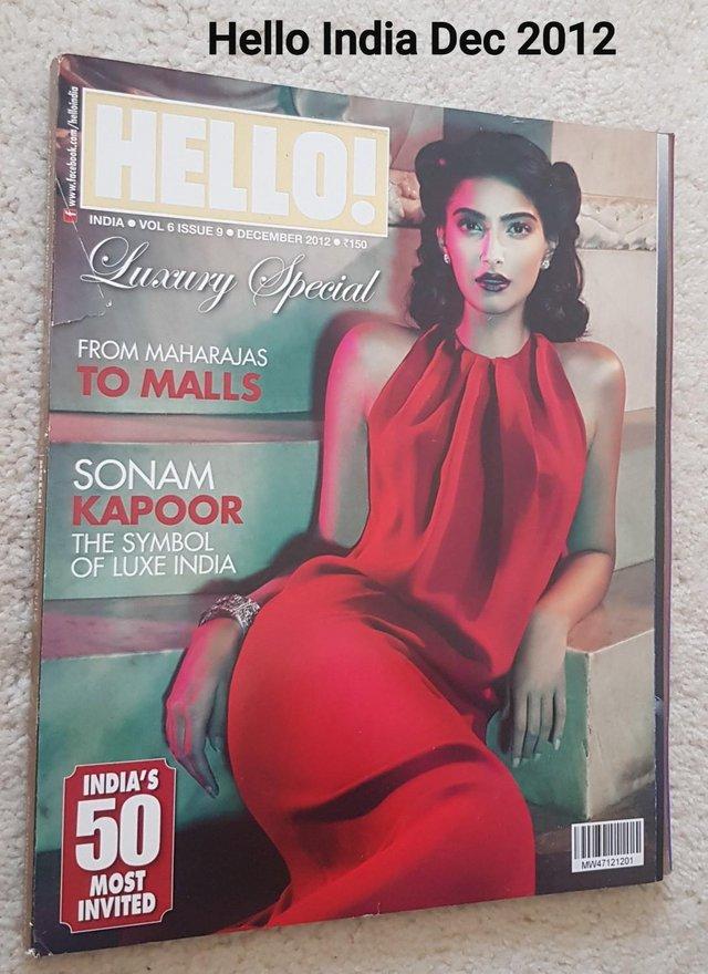 Preview of the first image of Hello! India December 2012 - Sonam Kapoor - Symbol of Luxe.