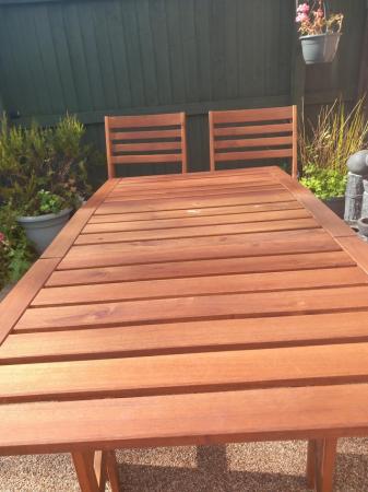 Image 3 of IKEA WOODEN GARDEN TABLE AND 2 CHAIRS
