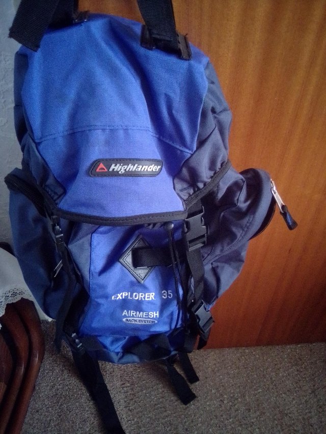 Preview of the first image of Highlander rucksack blue.