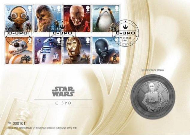 Image 3 of Royal Mint 2017 Star Wars Silver Proof Medal Cover