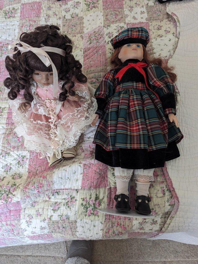 Preview of the first image of Two beautiful porcelain dolls for sale.
