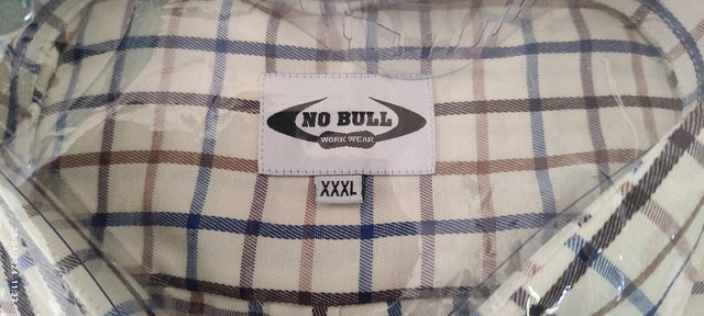 Image 3 of Cream Tattersall check man’s shirt-Size 3XL-Size 20 collar