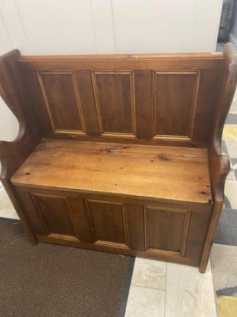 Image 1 of Beautiful solid wood monks bench