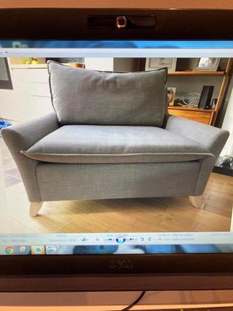 Image 2 of Grey Love seat/ sofa from west elm