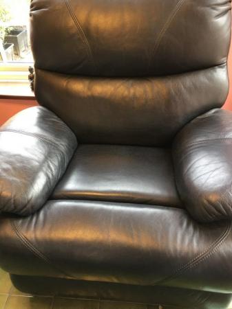 Image 1 of Black Leather Single Seater Electric Recliner Sofa Chair
