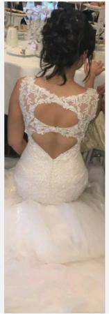 Image 2 of Mermaid Sleeveless Wedding dress, Ivory Blush, Size 10