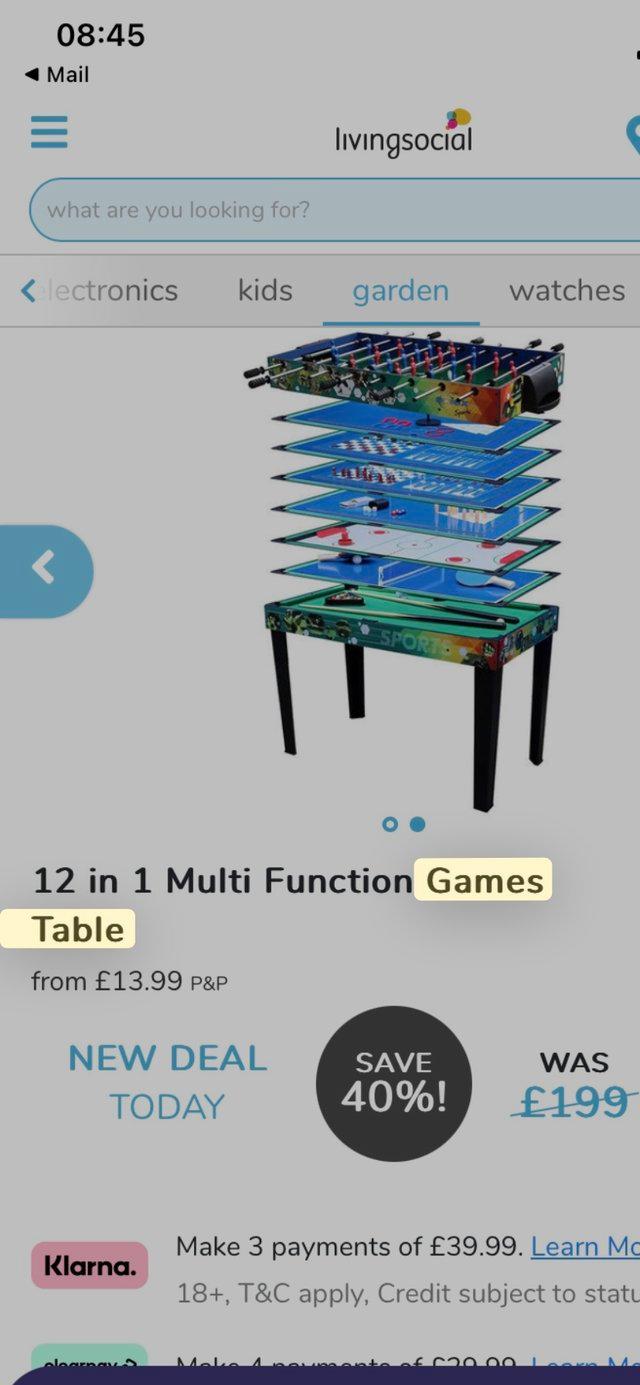 Preview of the first image of Pool/Fussball+ more activity table.