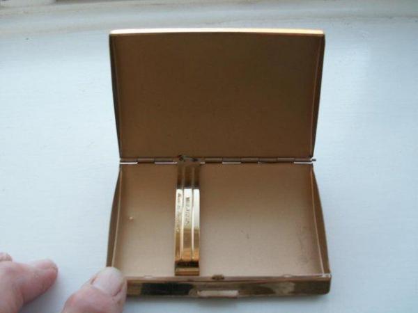 Image 2 of cigarette case.  mother of pearl style lid. circa 1960