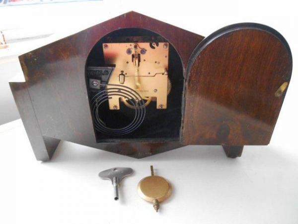 Image 3 of English Art Deco striker mantle clock