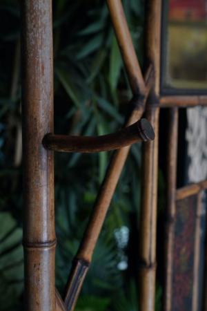 Image 13 of Antique 19th Century Decoupage Bamboo Hatstand Hallway Hooks