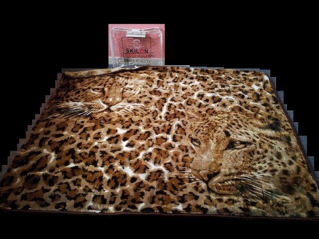 Preview of the first image of 'SKILON' - Luxurious Mink Leopard Throw.
