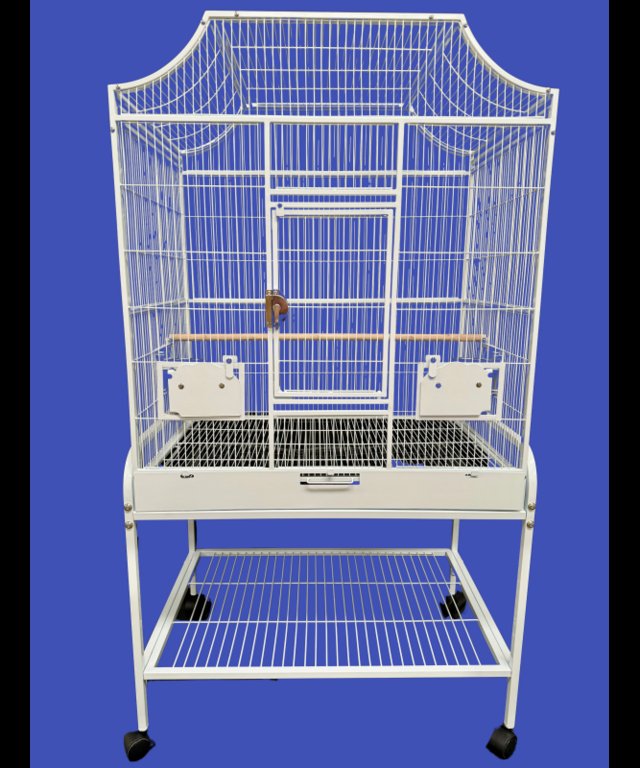Preview of the first image of Parrot-Supplies Tampa Parrot Cage With Stand White.