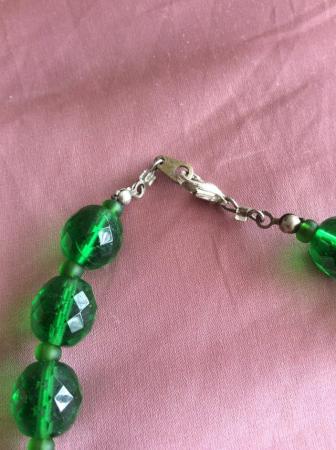 Image 2 of Green glass bead necklace